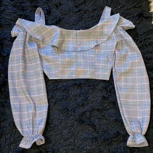 Cropped off the shoulder top